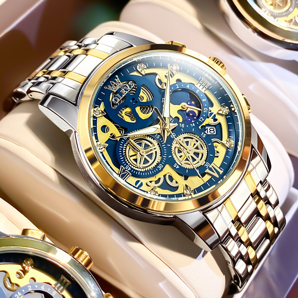 Relógio Masculino Luxo Chronograph à Prova D'Água Signature