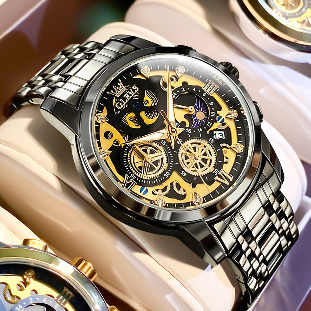 Relógio Masculino Luxo Chronograph à Prova D'Água Signature