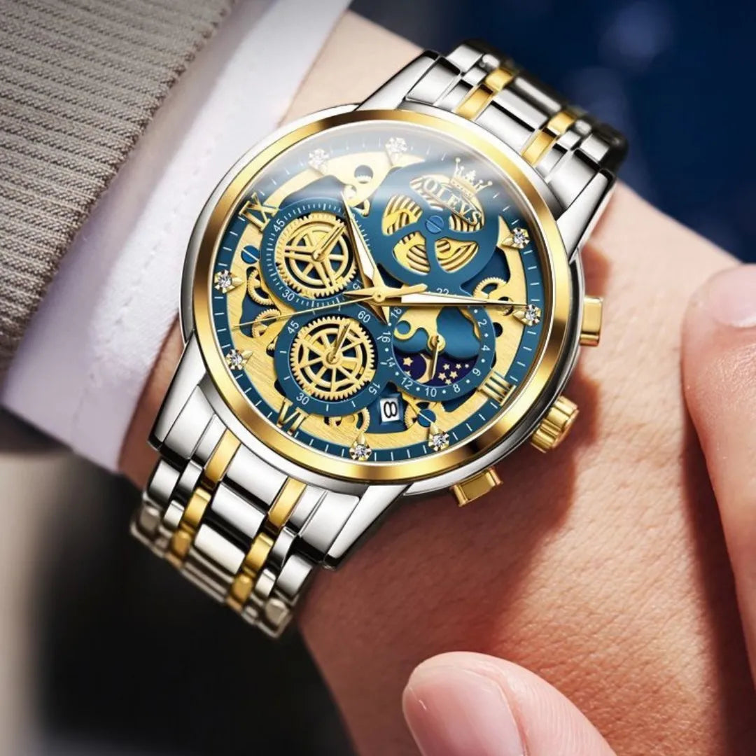 Relógio Masculino Luxo Chronograph à Prova D'Água Signature