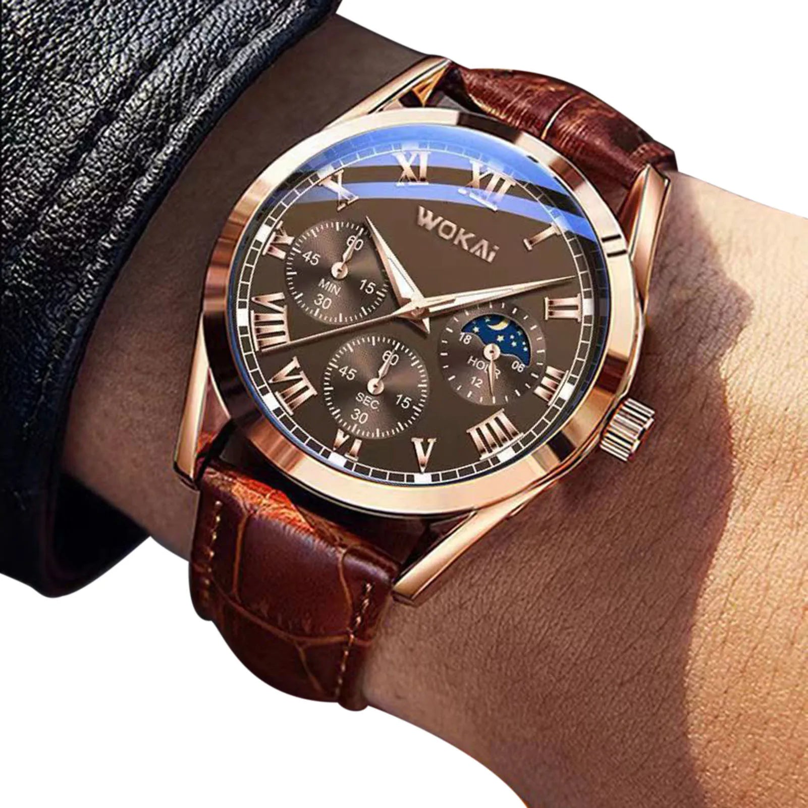 Relógio Masculino Luxo Baron Quartzo Impermeável