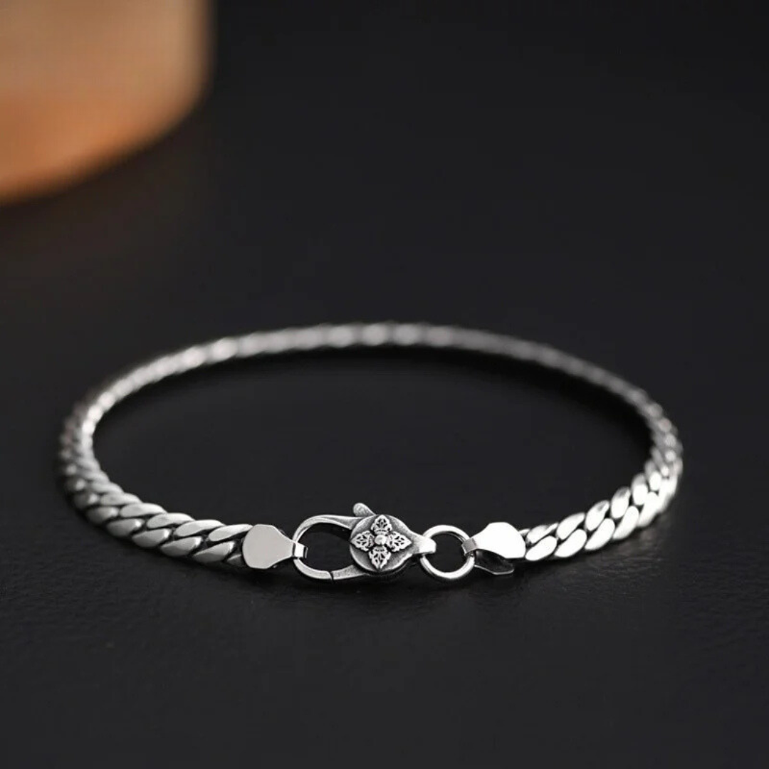 Pulseira Masculina de Prata Esterlina S925 - Elegância Atemporal