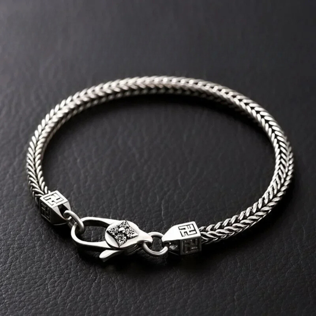 Pulseira Masculina de Prata Esterlina S925 - Elegância Atemporal