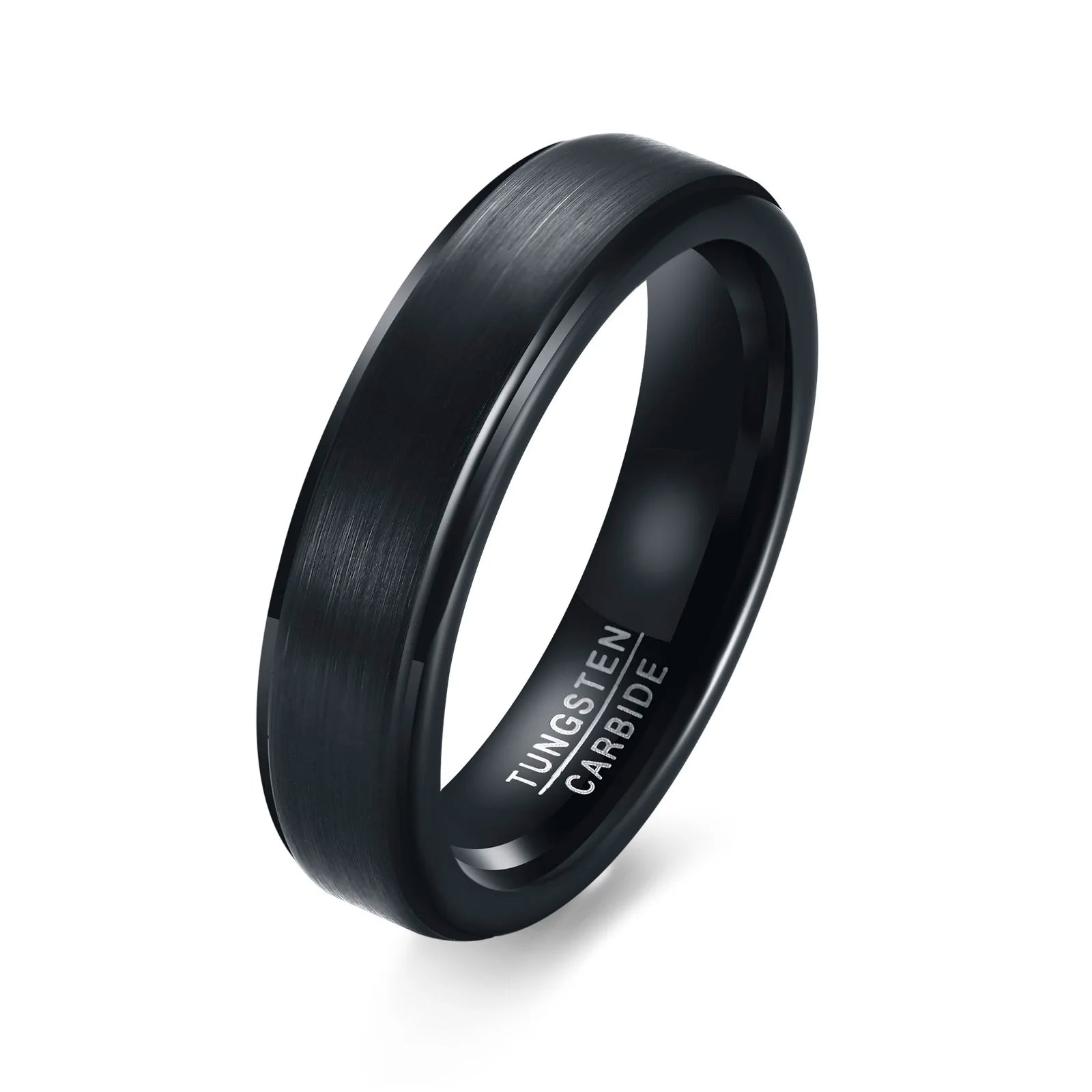 Vnox-Homens Tungsten Wedding Band, Anel Básico, Anti Scratch, Simples Clássico Masculino Noivo Jóias Acessório, 5mm