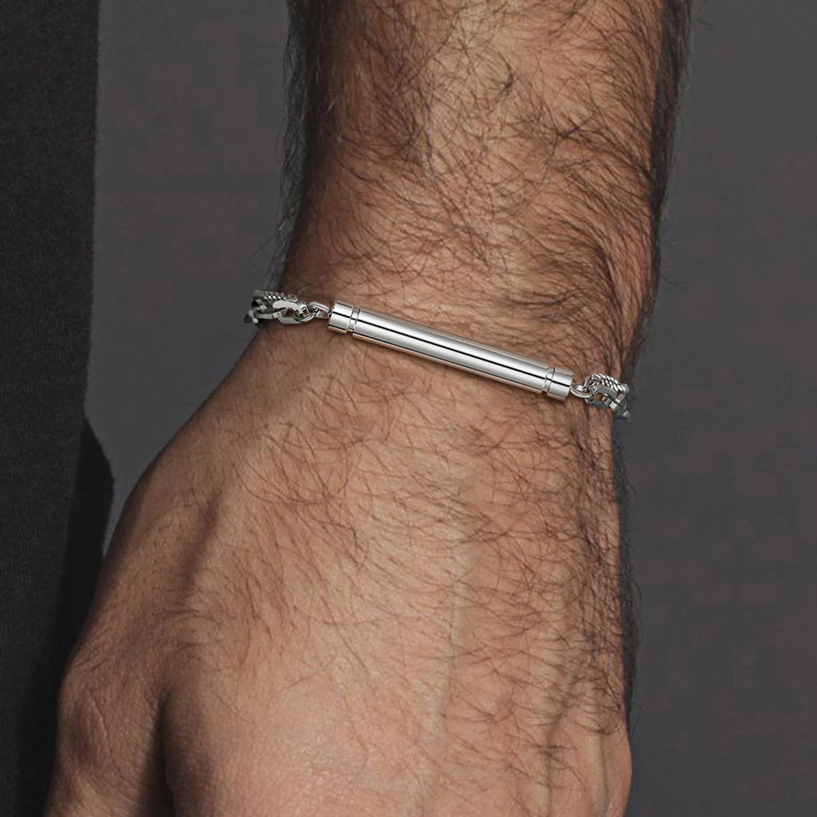 Pulseira de urna de cremação vnox para homens mulheres, tubo de aço inoxidável que pode ser aberto, pulseira memorial de titular de cinzas