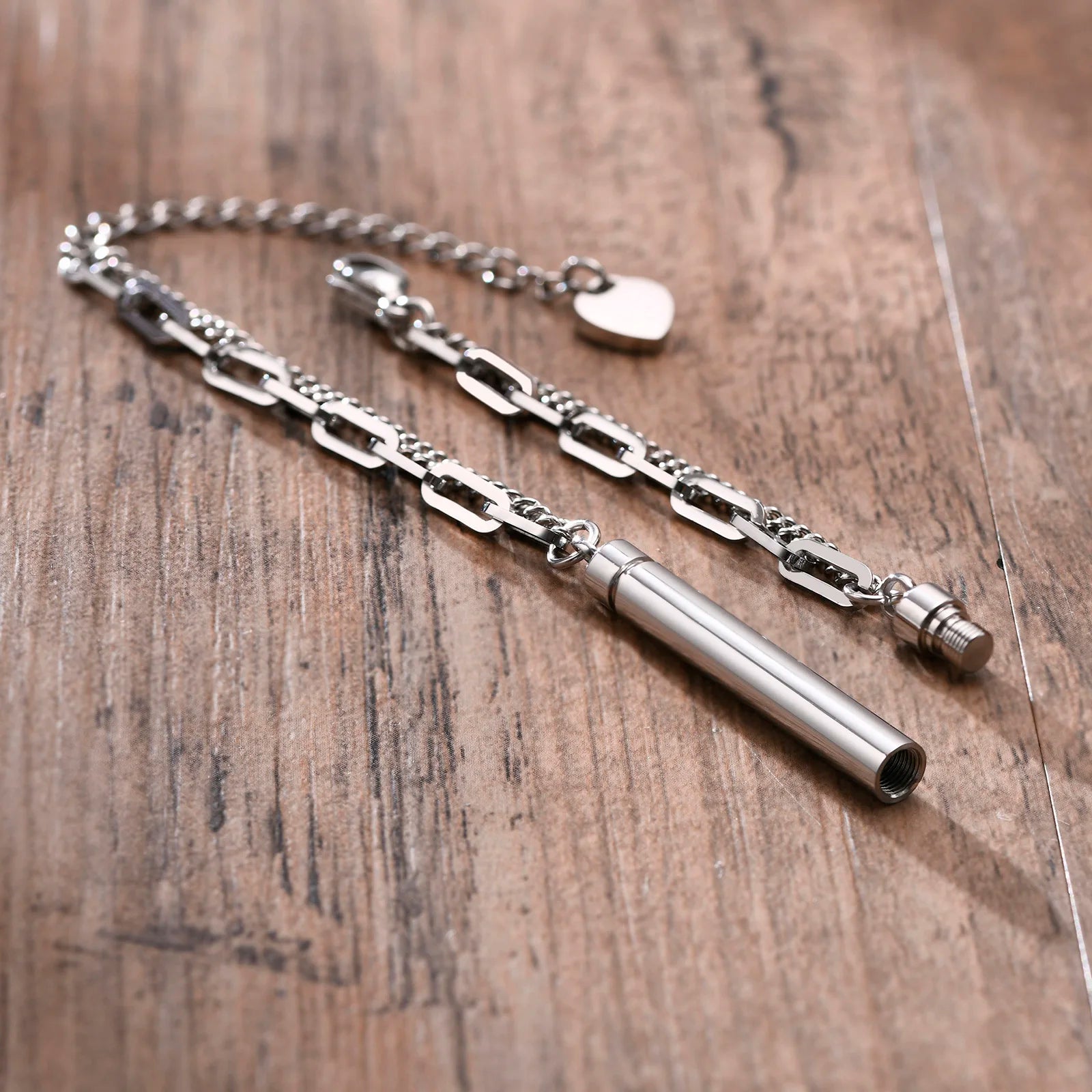 Pulseira de urna de cremação vnox para homens mulheres, tubo de aço inoxidável que pode ser aberto, pulseira memorial de titular de cinzas