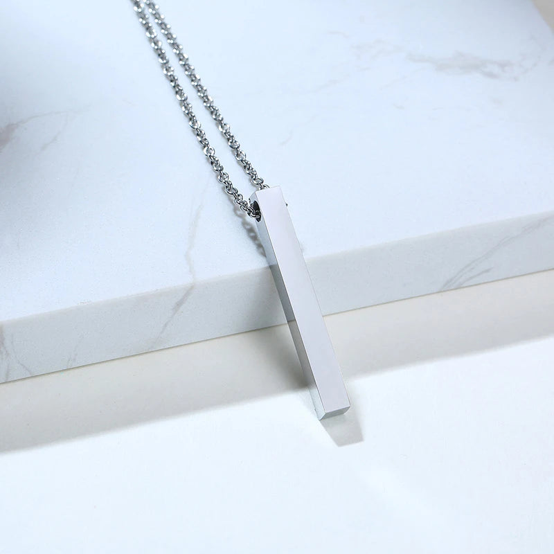 Vnox-Colares de Barra de Pilar Personalizáveis para Homens, Vertical 3D, Aço Inoxidável, Pingente Geométrico, Jóias Casual Minimalistas Simples