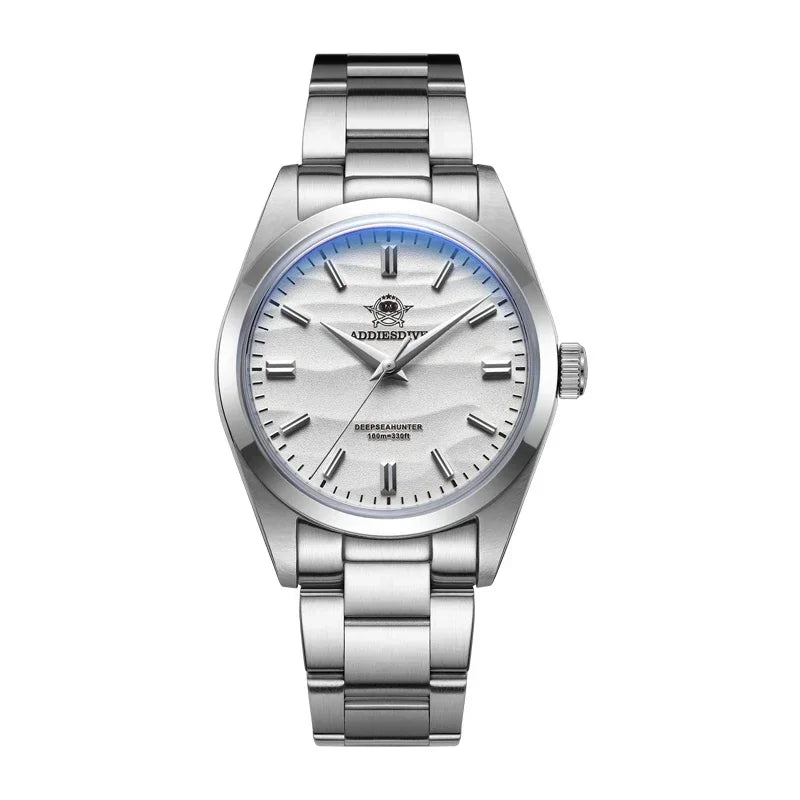 ADDIESDIVE Quartz Wristwatch, Bubble Mirror, Pot Cover Glass, Relógios simples, Aço Inoxidável, 10Bar Dive, AD2030, 36mm, Top Brand