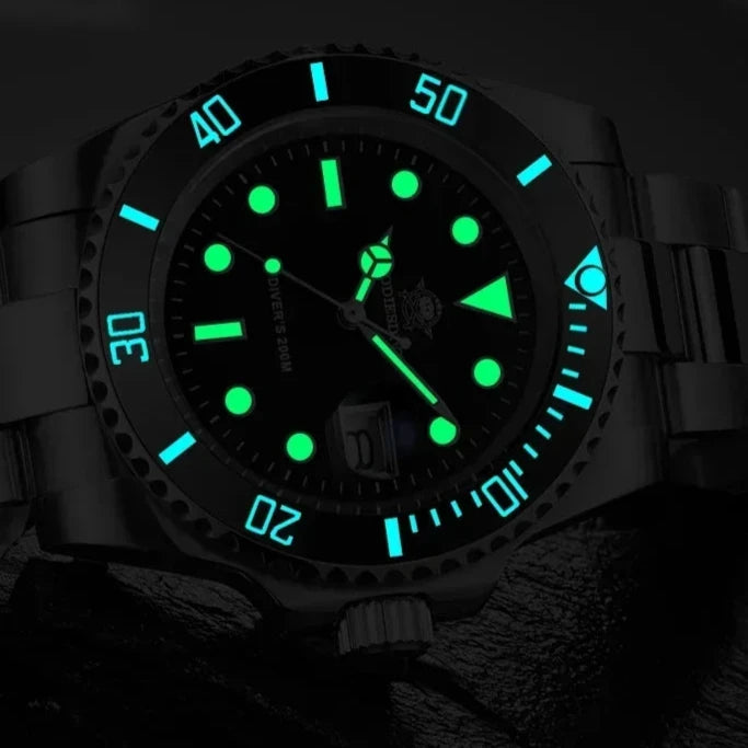 Relógios de mergulho em aço inoxidável masculino ADDIESDIVE, europeu e americano Business H3 Quartz Watch, impermeável ao ar livre esportes relógio de pulso