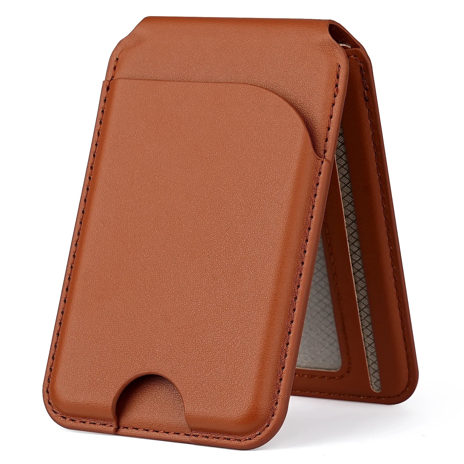 Saco De Cartão Magnético De Couro De Luxo Para O Iphone, Titular Do Cartão De Identificação Carteira Caso Com Suporte Casos, Iphone 14, 12, 13, 15, 16 Pro Max