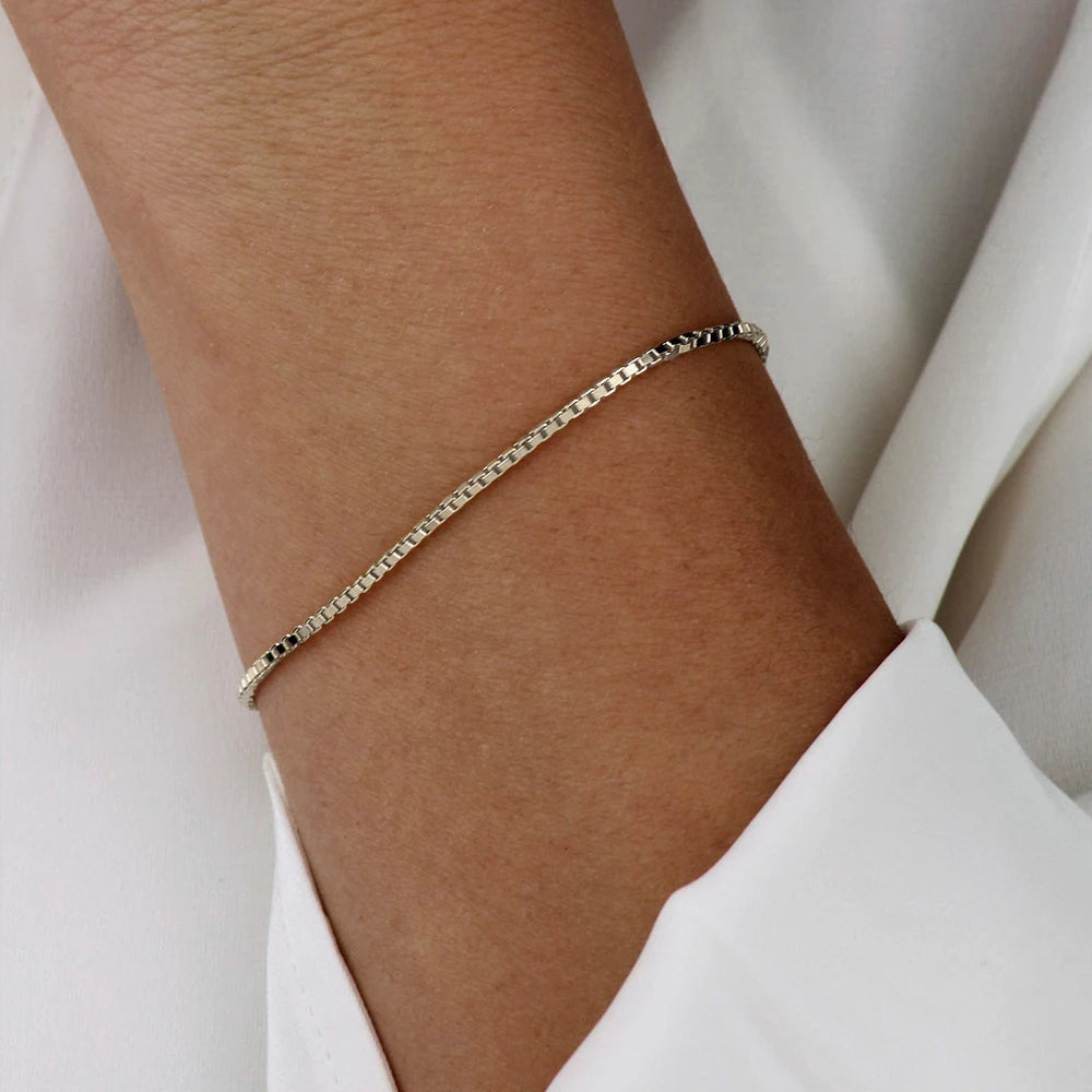 EManco-pulseira de aço inoxidável para homens e mulheres, charme minimalista, cor prata, presentes de jóias, atacado