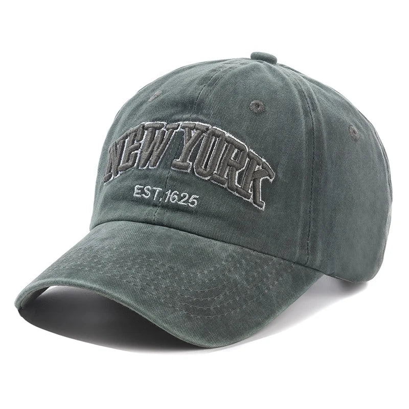 Boné de algodão lavado nova iorquino para homens e mulheres, bonés de beisebol, proteção solar, chapéu pai, snapback ao ar livre, 2021