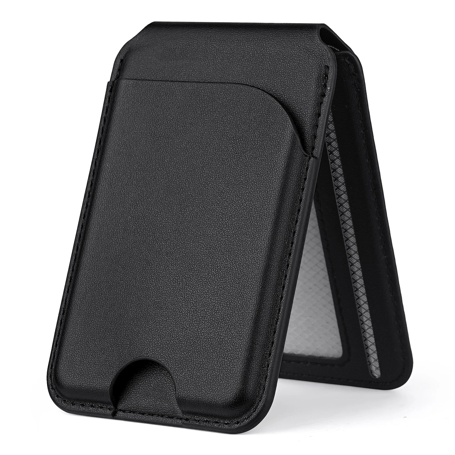 Saco De Cartão Magnético De Couro De Luxo Para O Iphone, Titular Do Cartão De Identificação Carteira Caso Com Suporte Casos, Iphone 14, 12, 13, 15, 16 Pro Max