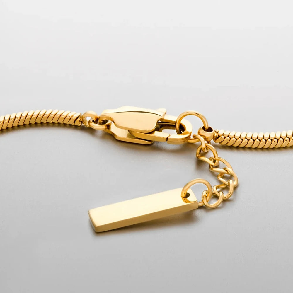 Pulseira Masculina de Aço Inoxidável Baron Banhada a Ouro