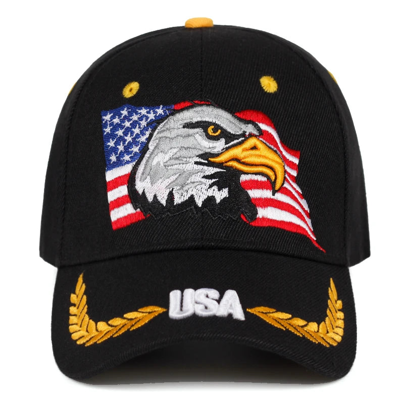 Unisex EUA Águia Bordados Baseball Caps Primavera e Outono Outdoor ajustável Casual Chapéus Sunscreen Hat