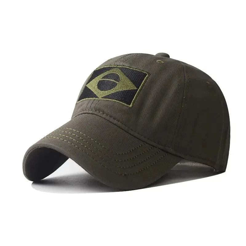 Boné de beisebol masculino camuflado para esportes ao ar livre, médio e jovem, chapéu casual de proteção solar, chapéu brasileiro