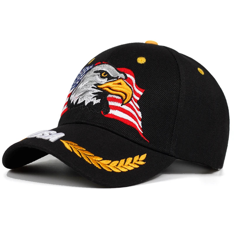 Unisex EUA Águia Bordados Baseball Caps Primavera e Outono Outdoor ajustável Casual Chapéus Sunscreen Hat