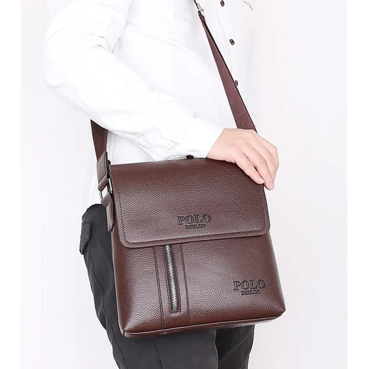 Bolsa de ombro de couro luxuosa para homens, bolsa crossbody de grande capacidade, bolsas de mensageiro masculinas de marca luxuosa