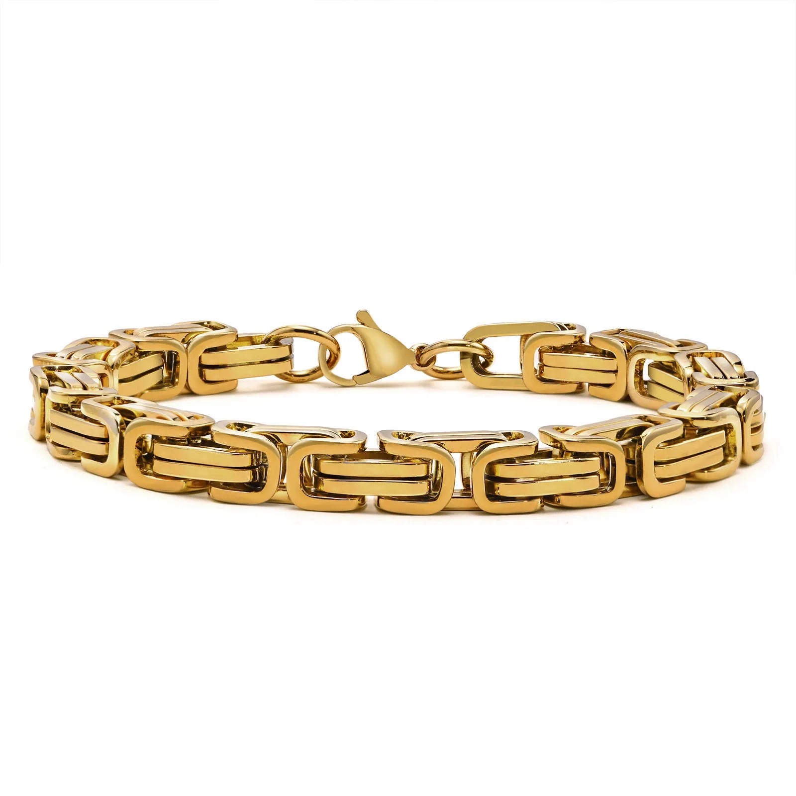 Vnox-Pulseira de corrente bizantina elegante, pulseira de aço inoxidável, impermeável, homens e mulheres, meninos, 4mm, 5mm, 6mm, 6.5mm, 8mm de largura