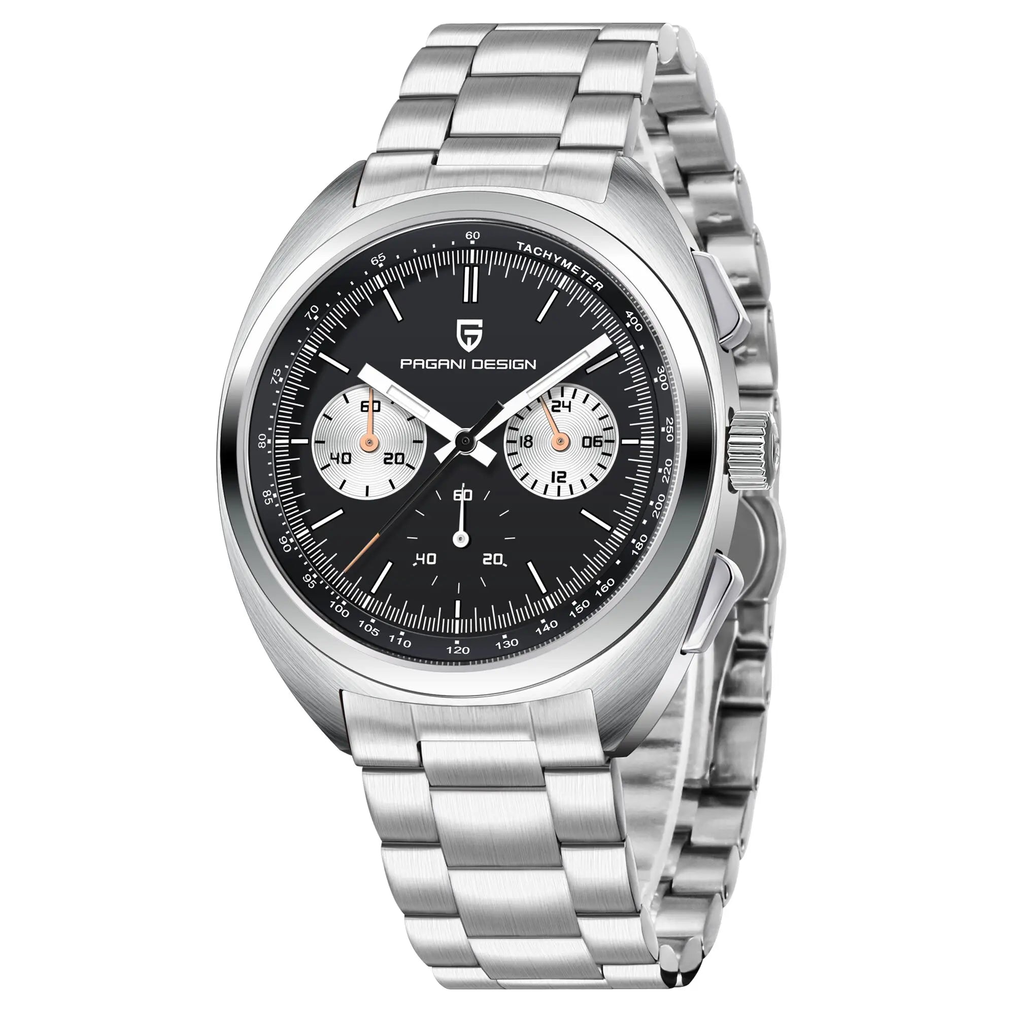 Pagani design 2024 novo panda dial relógios masculinos relógio de quartzo de luxo para homem japão vk63 esporte cronógrafo vidro safira relógio de pulso