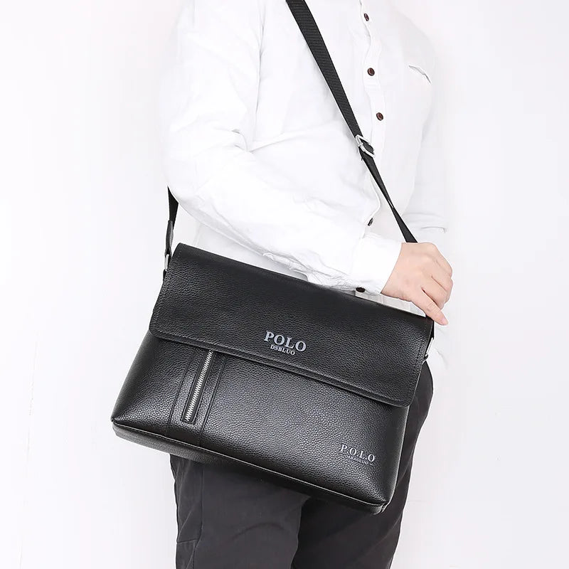 Bolsa de ombro de couro luxuosa para homens, bolsa crossbody de grande capacidade, bolsas de mensageiro masculinas de marca luxuosa