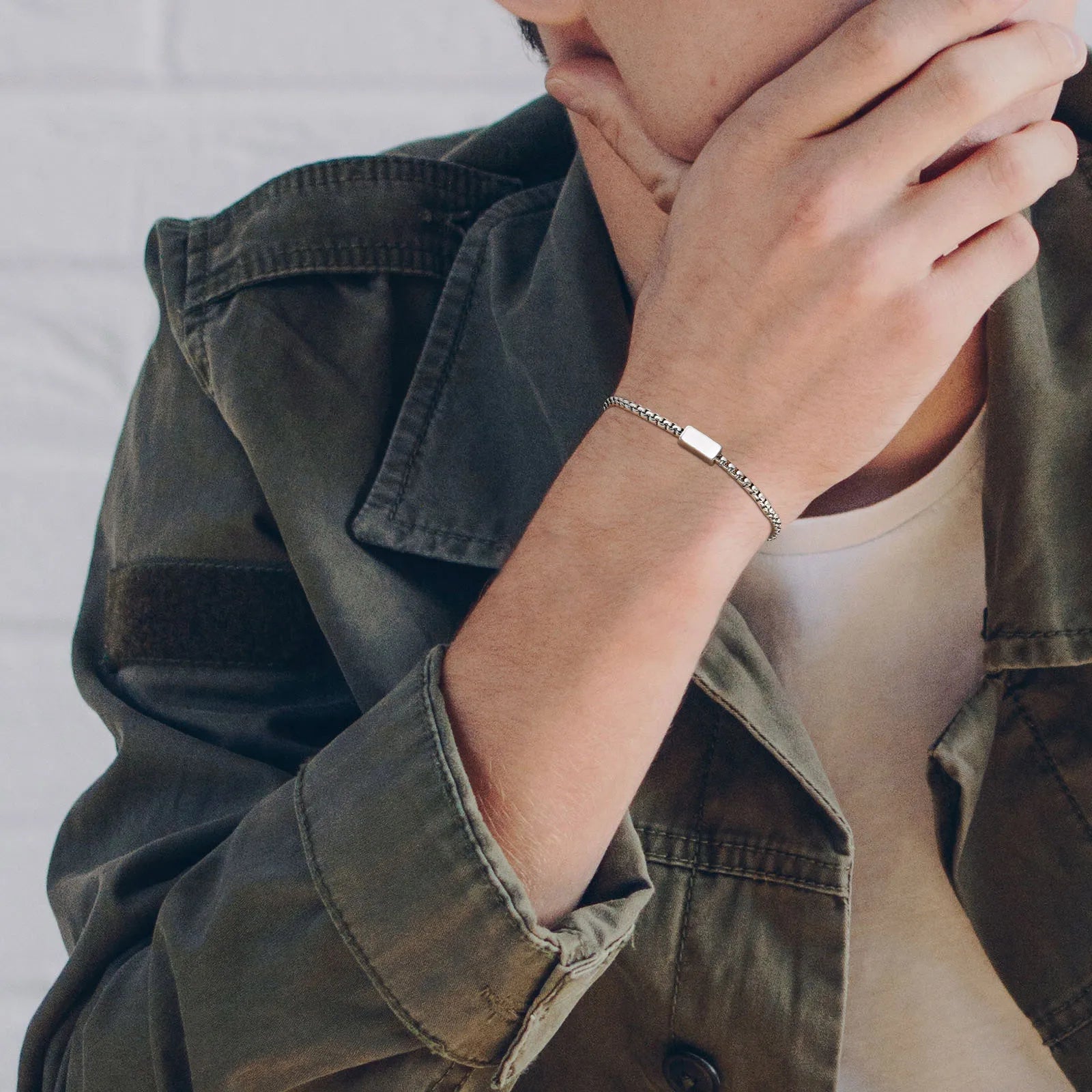 Pulseira Masculina Personalizada em Aço Inoxidável