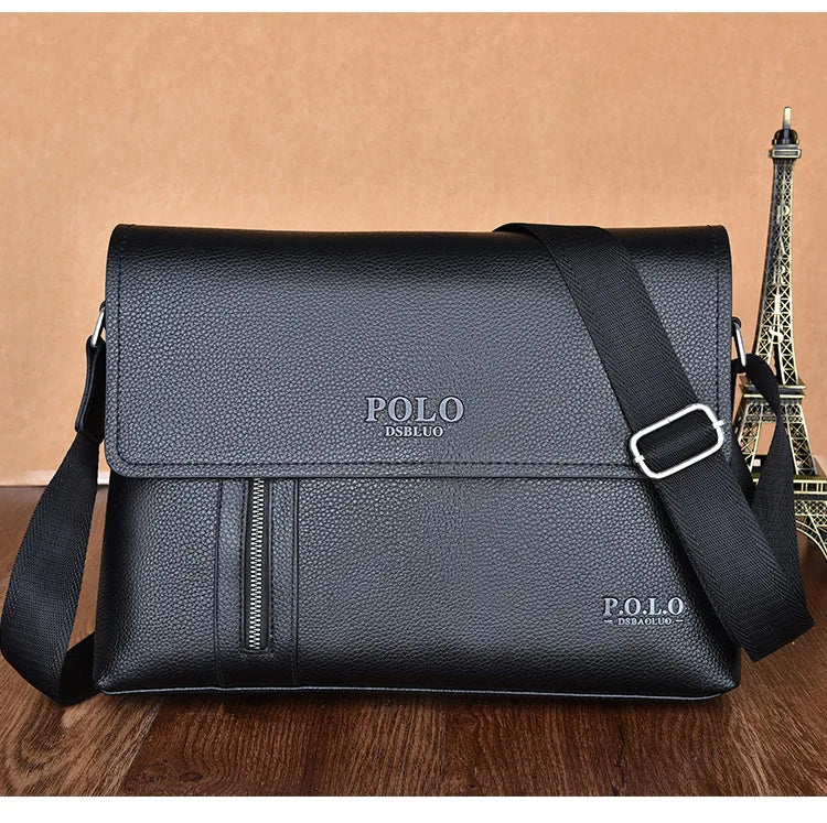 Bolsa de ombro de couro luxuosa para homens, bolsa crossbody de grande capacidade, bolsas de mensageiro masculinas de marca luxuosa