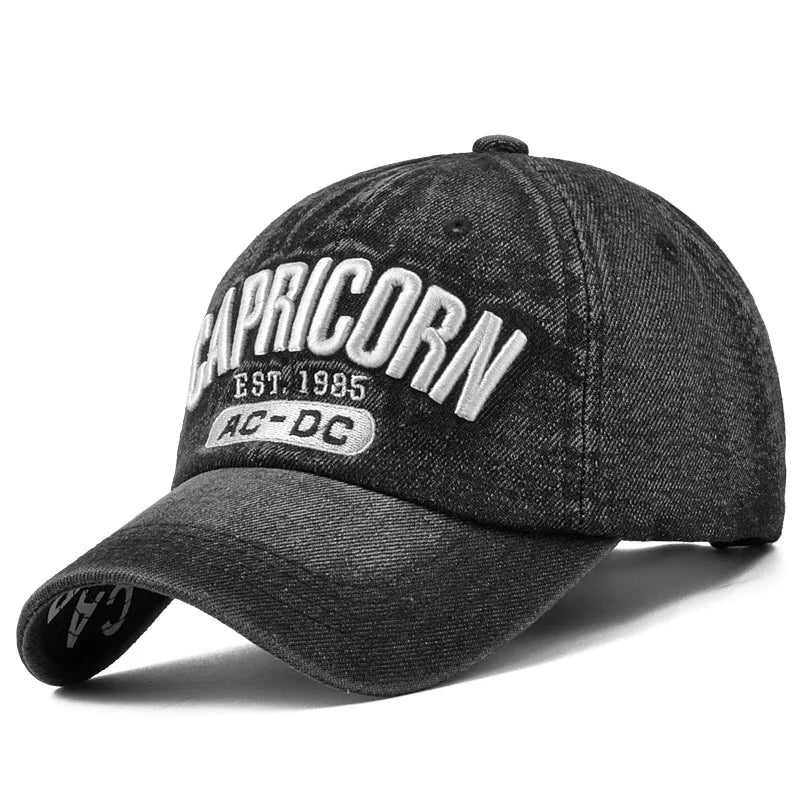 Boné jeans unissex, letra jeans bordada, chapéu snapback, chapéu hip-hop, chapéus esportivos de verão, homens e mulheres, 2022