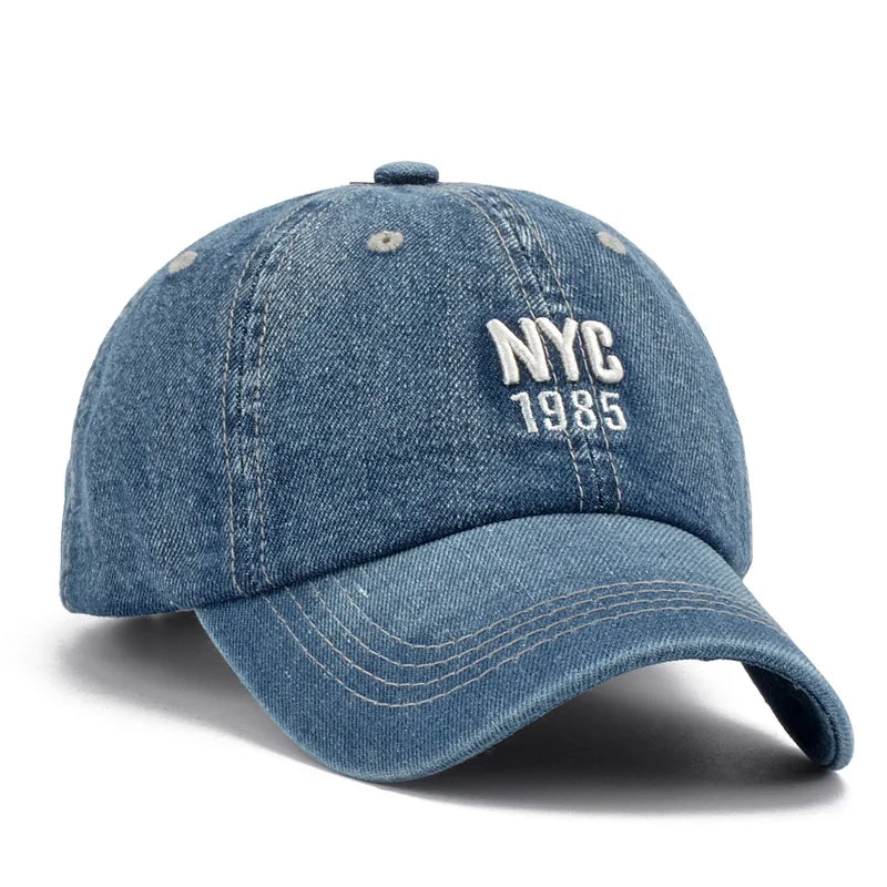 Boné jeans unissex, letra jeans bordada, chapéu snapback, chapéu hip-hop, chapéus esportivos de verão, homens e mulheres, 2022