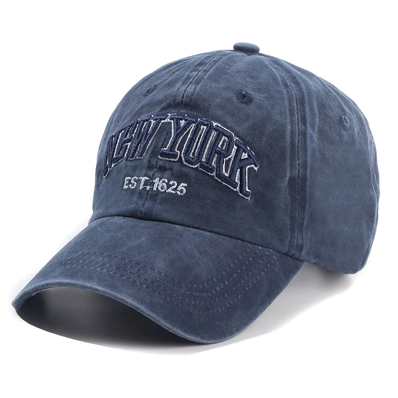 Boné de algodão lavado nova iorquino para homens e mulheres, bonés de beisebol, proteção solar, chapéu pai, snapback ao ar livre, 2021