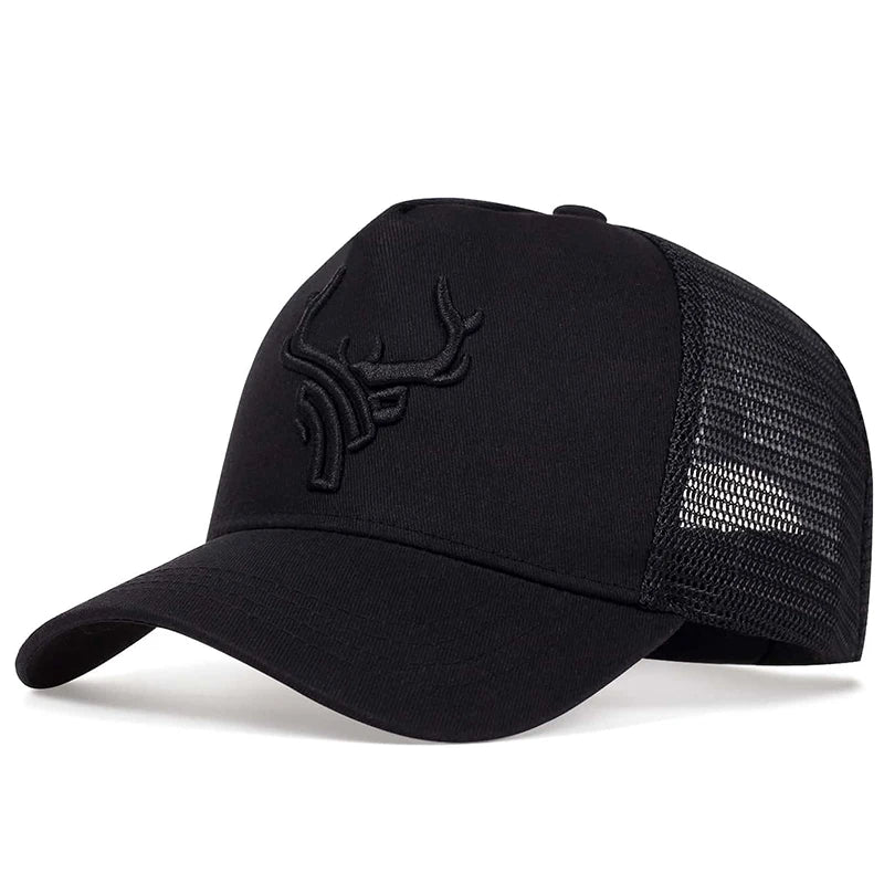 Unisex Animal Antlers Bordados Baseball Net Caps Primavera e Verão Outdoor Ajustável Casual Chapéus Sunscreen Hat
