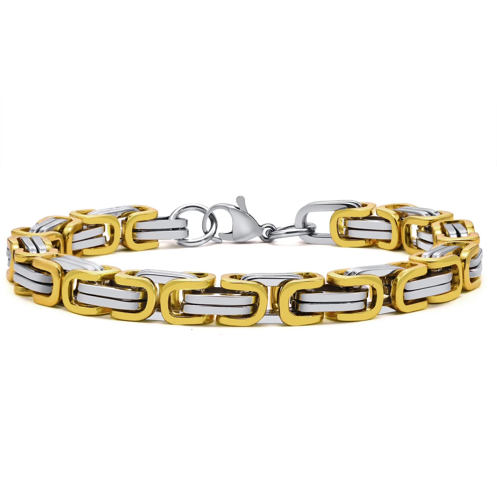 Vnox-Pulseira de corrente bizantina elegante, pulseira de aço inoxidável, impermeável, homens e mulheres, meninos, 4mm, 5mm, 6mm, 6.5mm, 8mm de largura