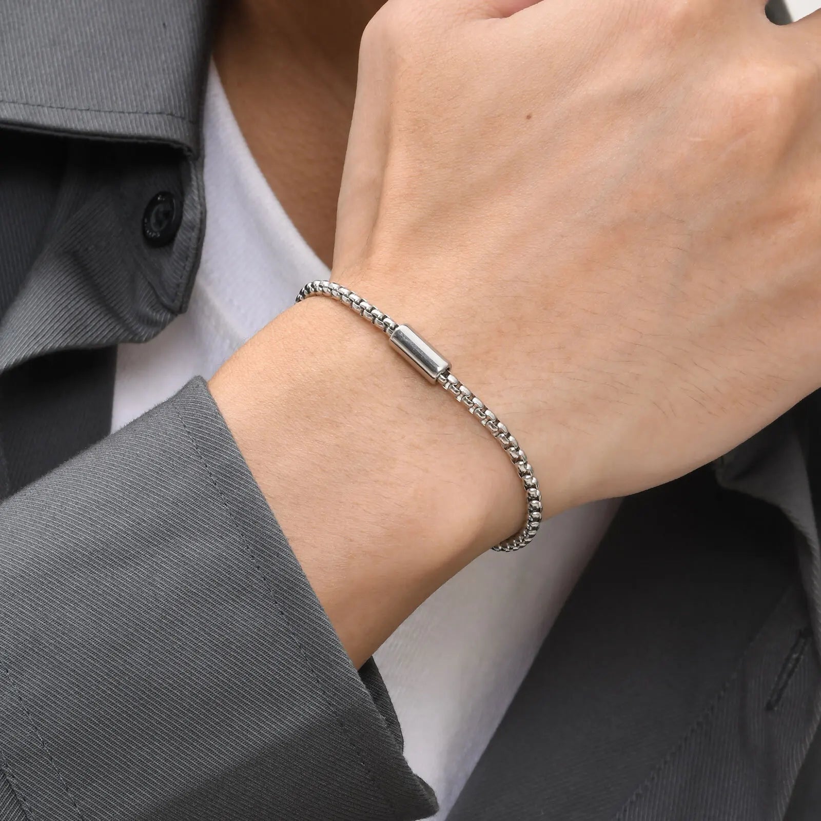 Pulseira Masculina Personalizada em Aço Inoxidável