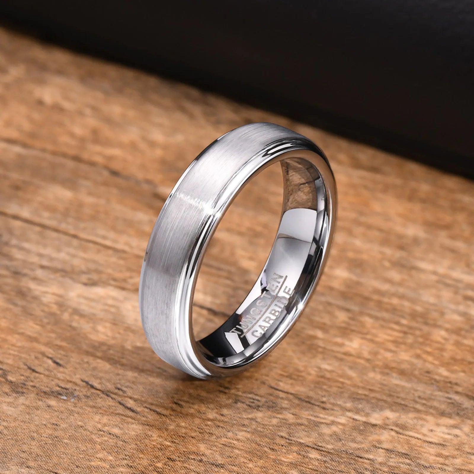 Vnox-Homens Tungsten Wedding Band, Anel Básico, Anti Scratch, Simples Clássico Masculino Noivo Jóias Acessório, 5mm