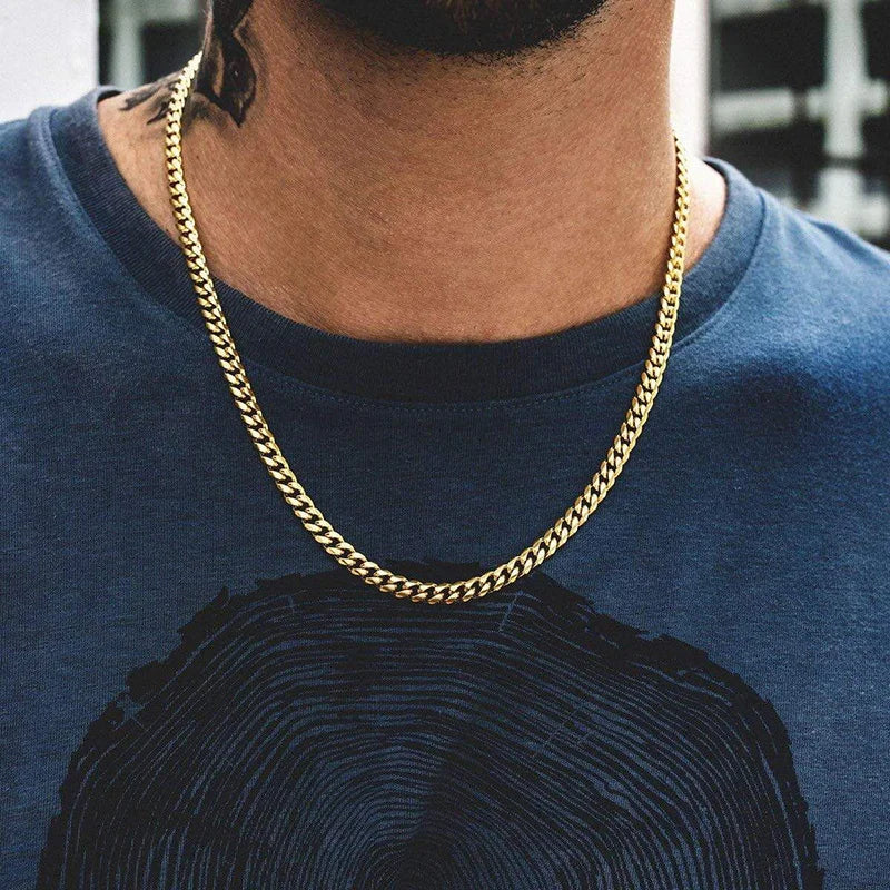 Colares Cubanos em Corrente para Homens e Mulheres, Aço Inoxidável, Curb Link, Collar Punk, Joias para Papai, Marido, BFF, Aniversário, 3-11mm