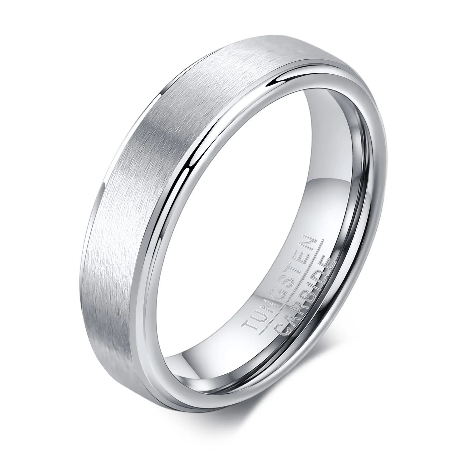 Vnox-Homens Tungsten Wedding Band, Anel Básico, Anti Scratch, Simples Clássico Masculino Noivo Jóias Acessório, 5mm