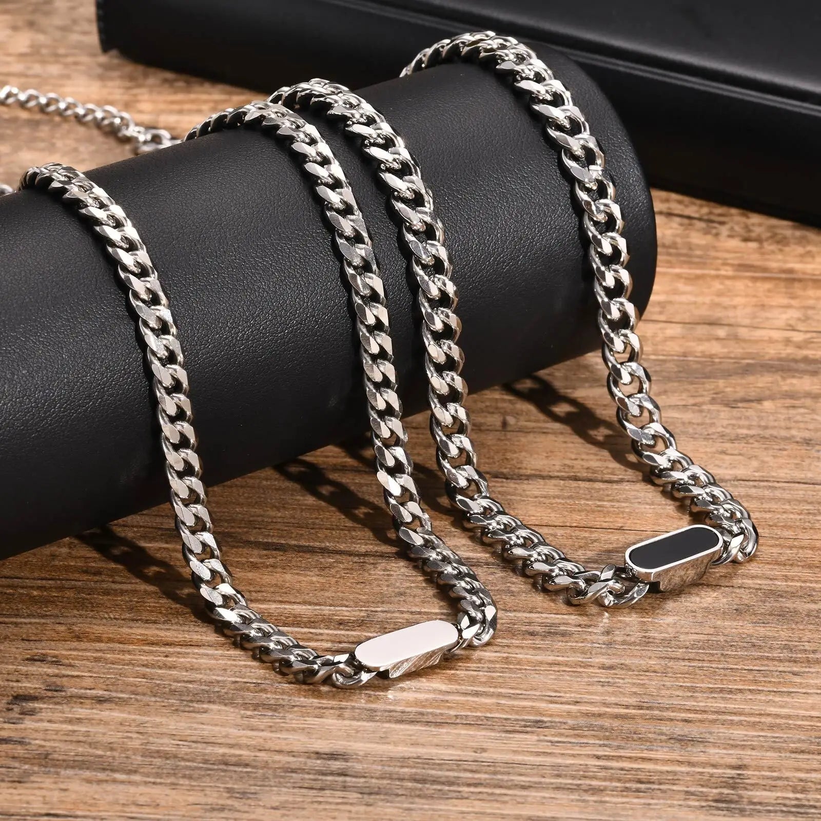 MP-Corrente de elo cubano para homens, gargantilha de aço inoxidável, colar hip hop, colarinho da moda, joias casuais para meninos