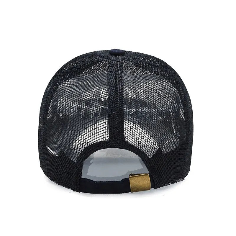 Boné de malha respirável para homens e mulheres, chapéu de sol com aba aberta para esportes ao ar livre, beisebol verão
