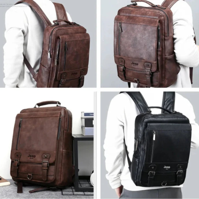 Mochila de Couro Masculina Slot
