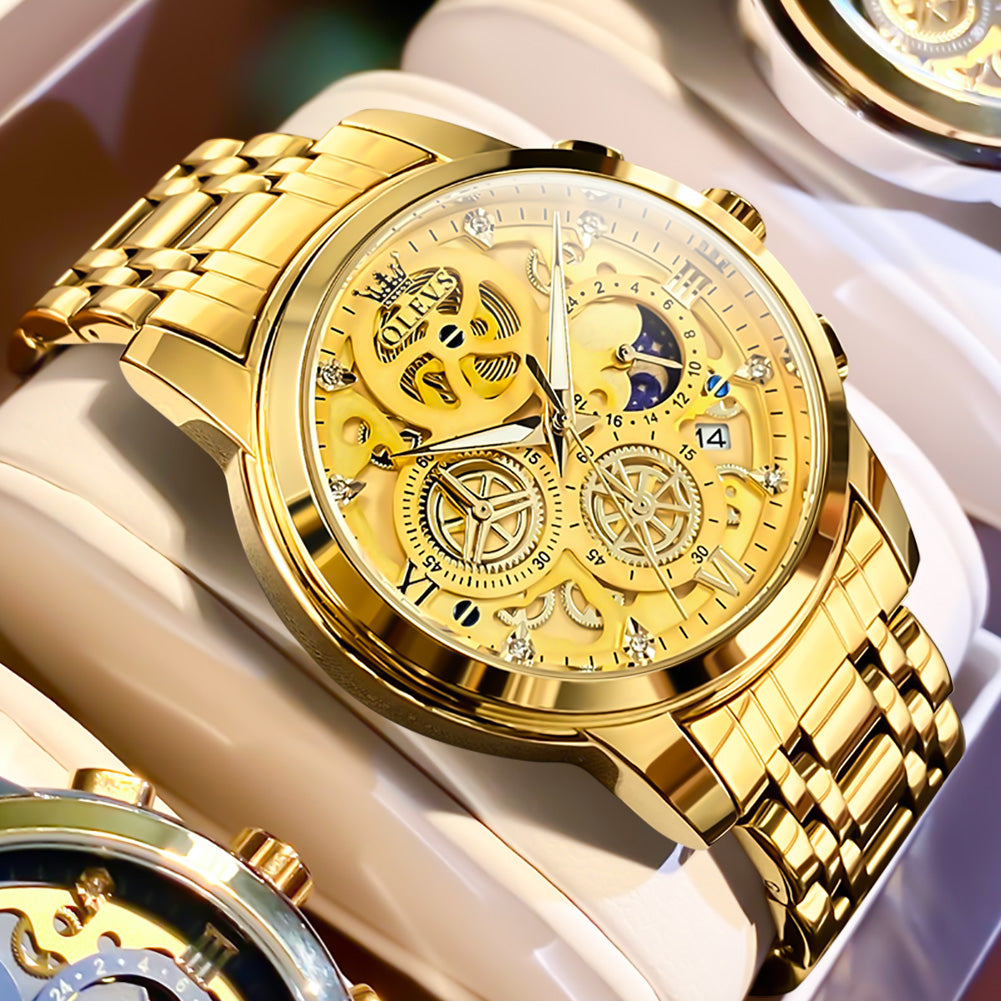 Relógio Masculino Luxo Chronograph à Prova D'Água Signature