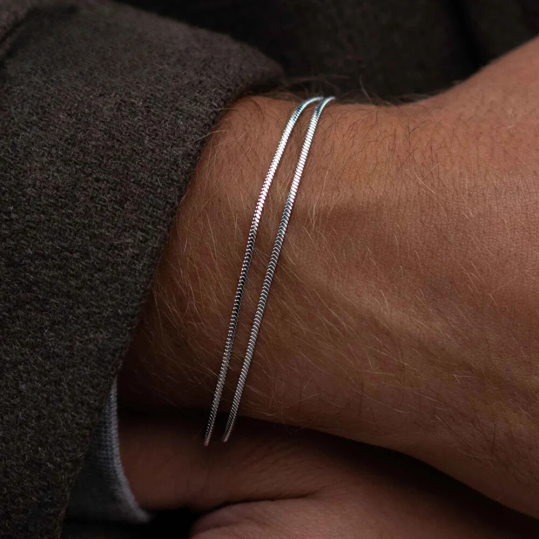 Pulseira Masculina de Aço Inoxidável Baron Banhada a Ouro