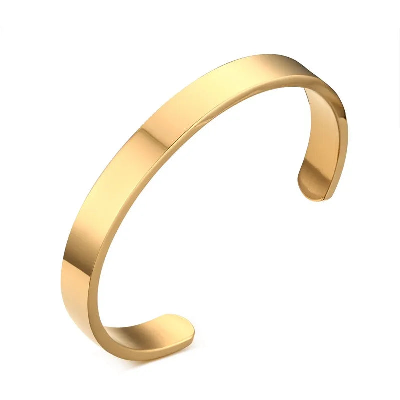 Vnox-bracelete de aço inoxidável e bracelete para homens, pulseiras simples, joias cor de ouro, alta qualidade, 2,5 "Dia