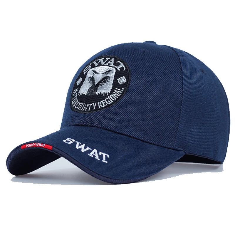 Boné de exército swat masculino e feminino, águia bordada, boné de beisebol preto, snapback tático, osso, masculino, homens