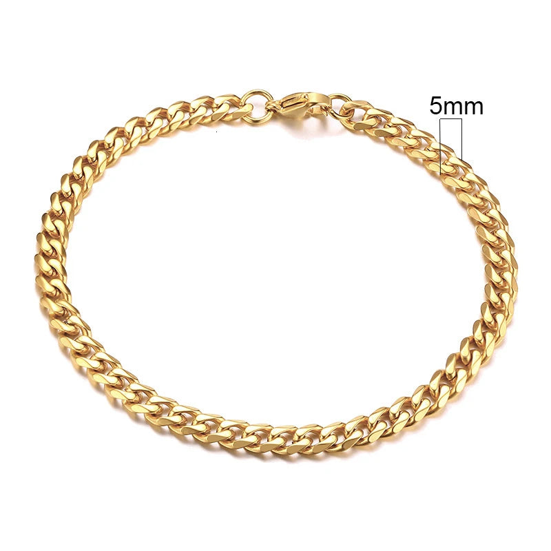 Vnox-Pulseira em aço inoxidável cubano para homens, Chunky Miami Curb Wristband, Punk clássico, jóias masculinas pesadas, 3-11mm