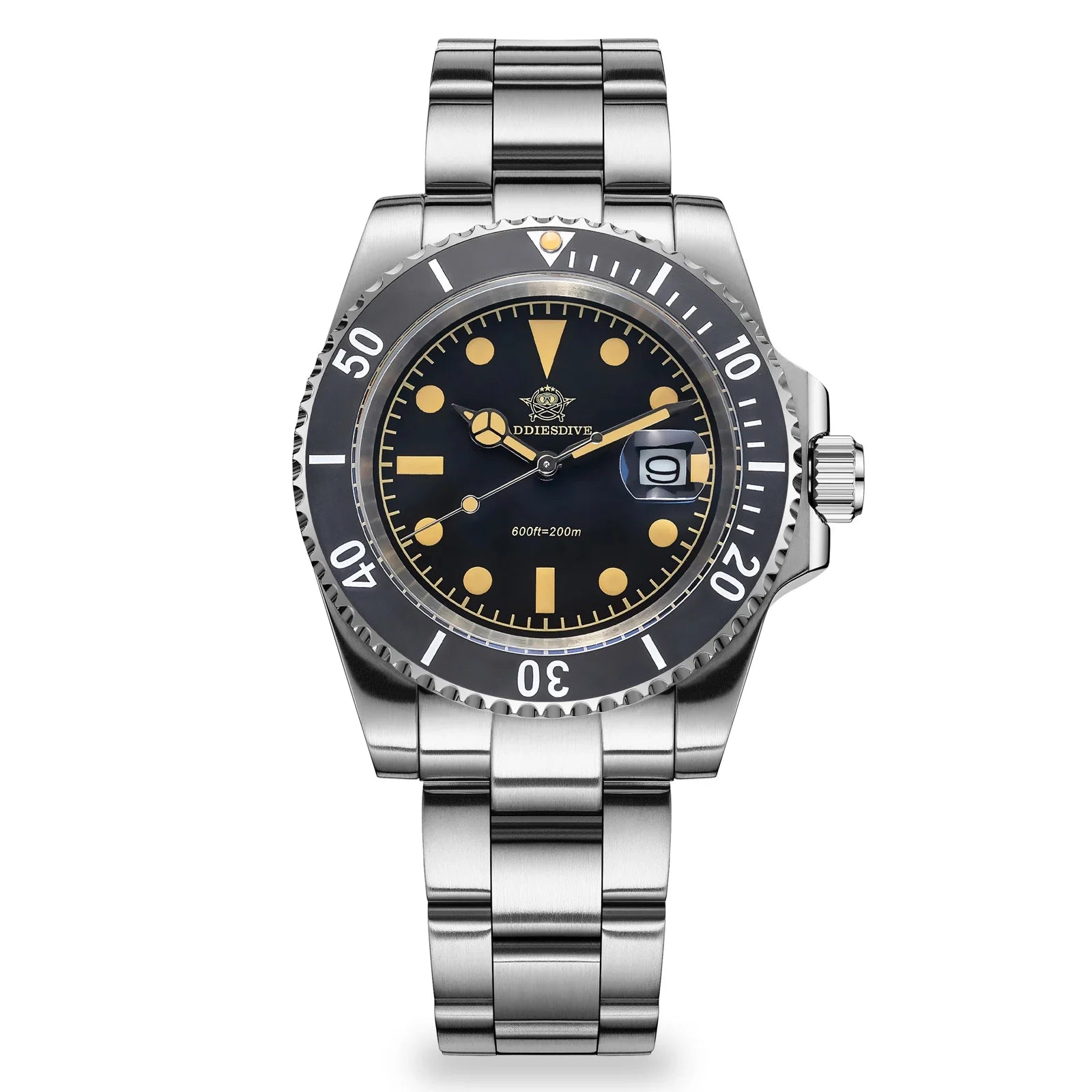ADDIESDIVE-Relógio De Quartzo De Luxo Com Display E Calendário, Relógios De Moda, Aço Inoxidável, 20Bar Dive, Super Luminoso, AD2054, 41mm