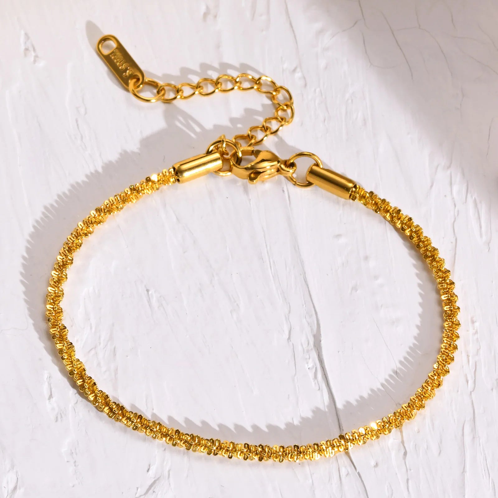 Pulseiras de corrente de elo Vnox Gypsophila Rolo para homens e mulheres, pulseira de elo de aço inoxidável banhado a ouro PVD joias para presente