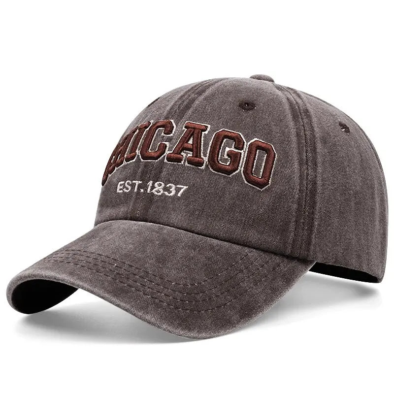 CHICAGO-Boné de beisebol unissex, chapéu snapback de algodão, bonés de camionista hip hop para homens e mulheres, novo, primavera e verão