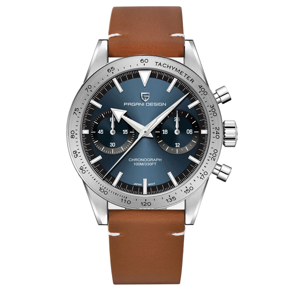 Pagani design 2023 relógios masculinos lua relógio de quartzo velocidade esporte à prova dwaterproof água cronógrafo ar safira vk64 aço retro luminoso