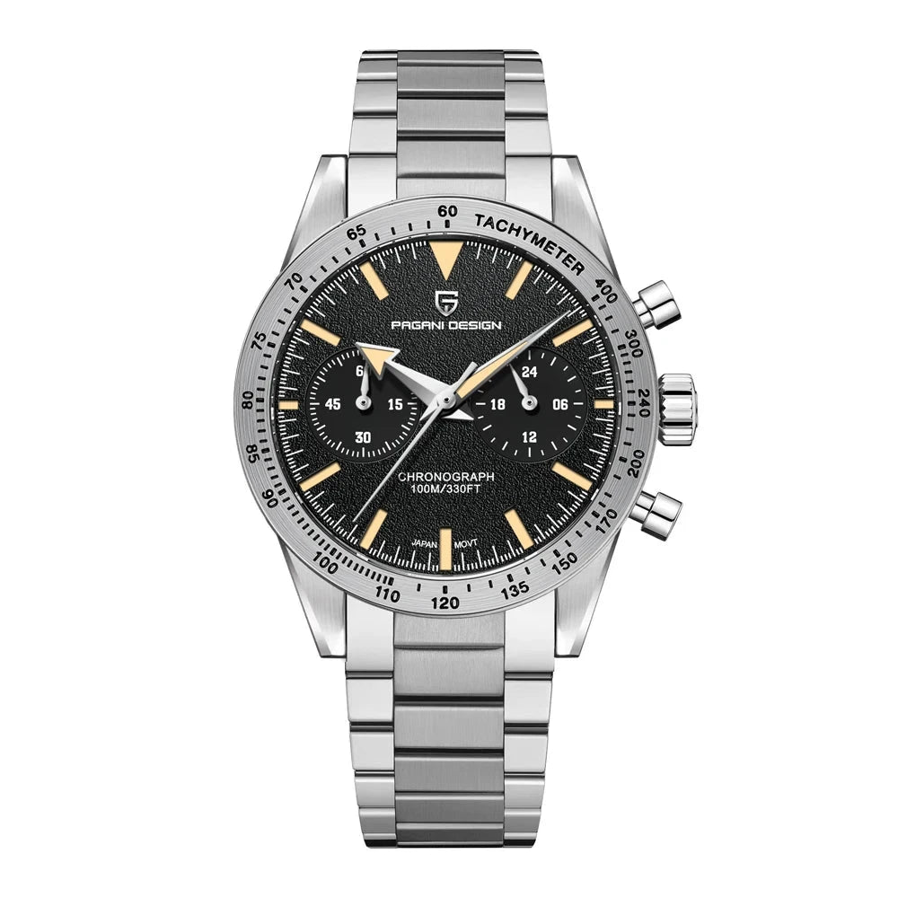 Pagani design 2023 relógios masculinos lua relógio de quartzo velocidade esporte à prova dwaterproof água cronógrafo ar safira vk64 aço retro luminoso