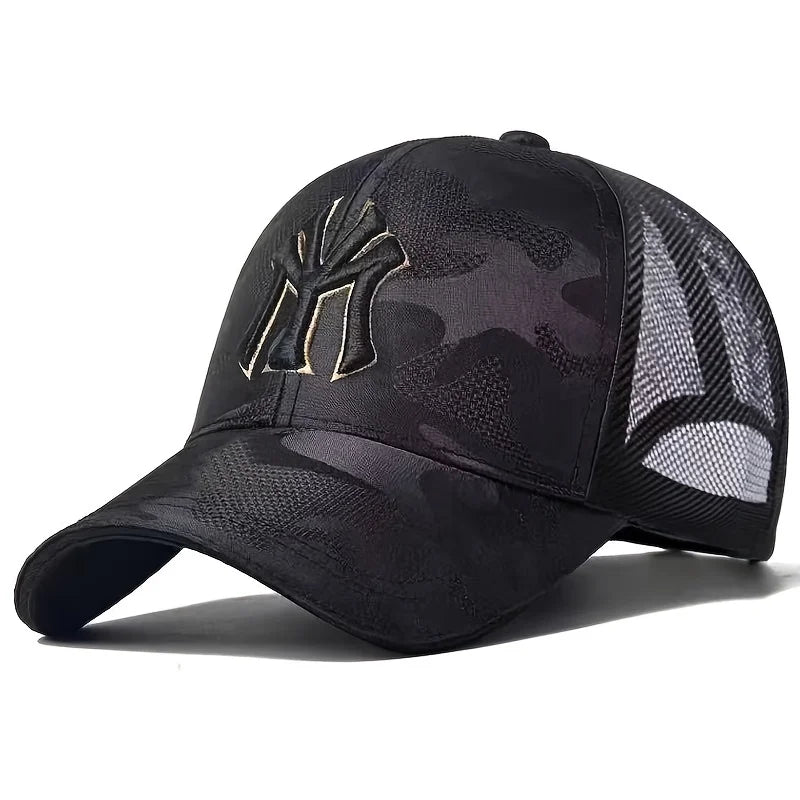 Moda carta bordado camuflagem beisebol chapéus primavera e outono ao ar livre ajustável casual chapéus sunscreen chapéu