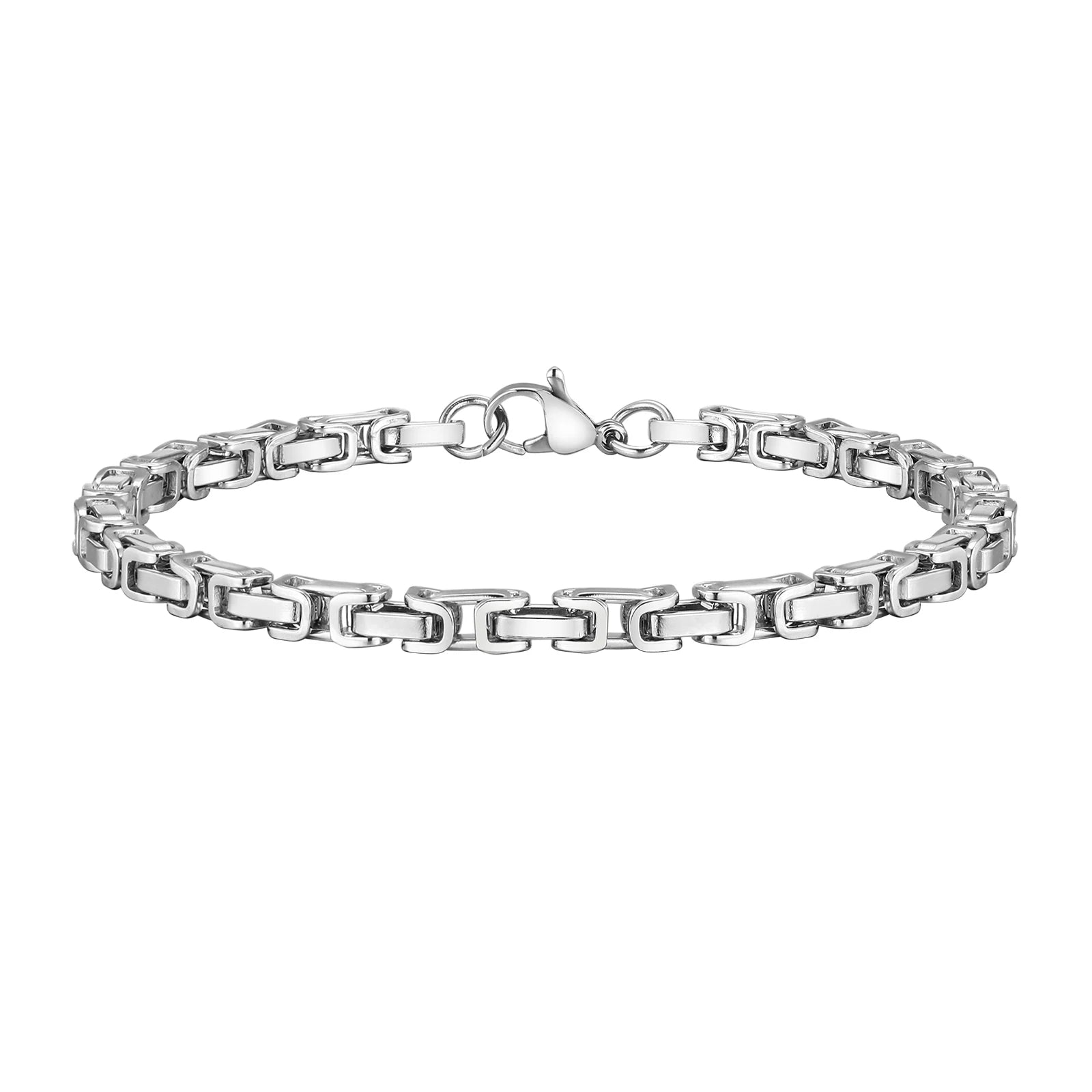 Pulseiras bizantinas masculinas Vnox, pulseira antiga de corrente de elo de aço inoxidável, joias masculinas simples retrô vintage, presente de Natal